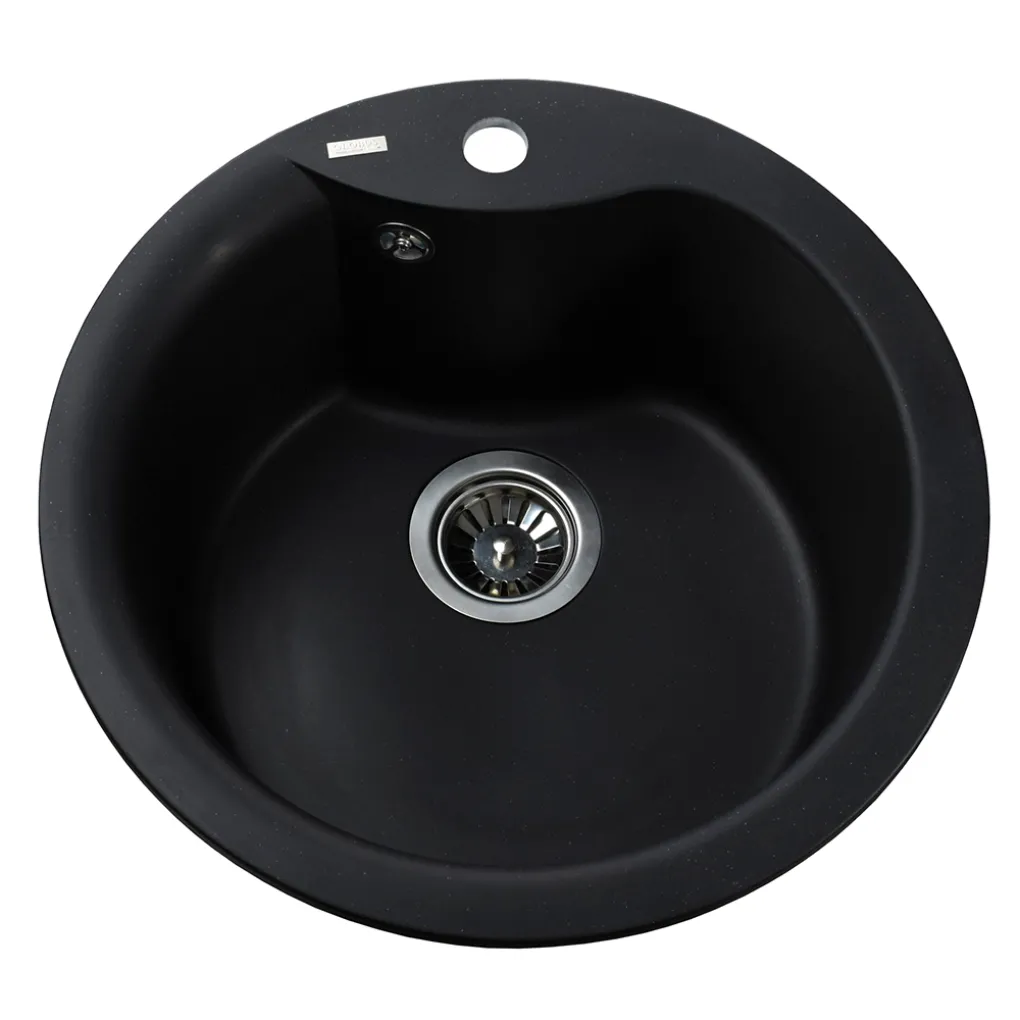 Гранітна мийка Globus Lux ORTA 485 мм-А0002, чорний- Фото 1